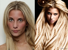 relooking femme blonde : shooting avant et après